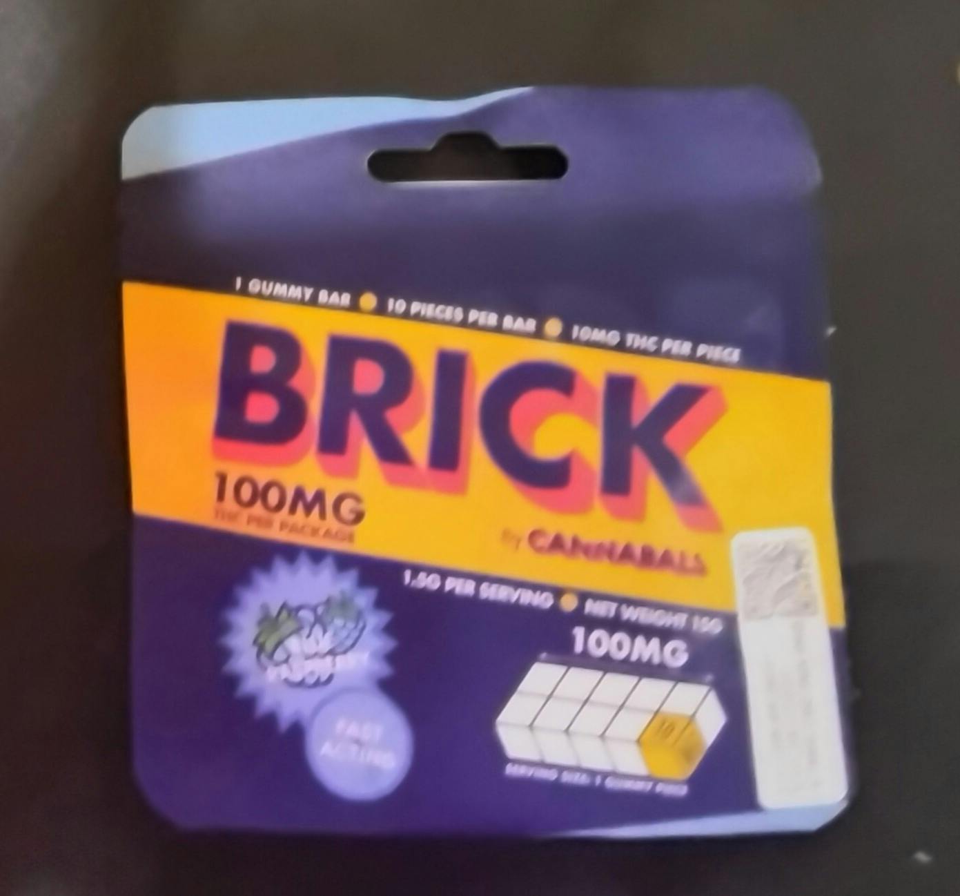 Cannabals - Gummy Brick - Blue Raspberry - 100mg THC