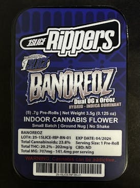 1Slice - Rippers - Banoreoz - PreRoll Pack - 3.5g