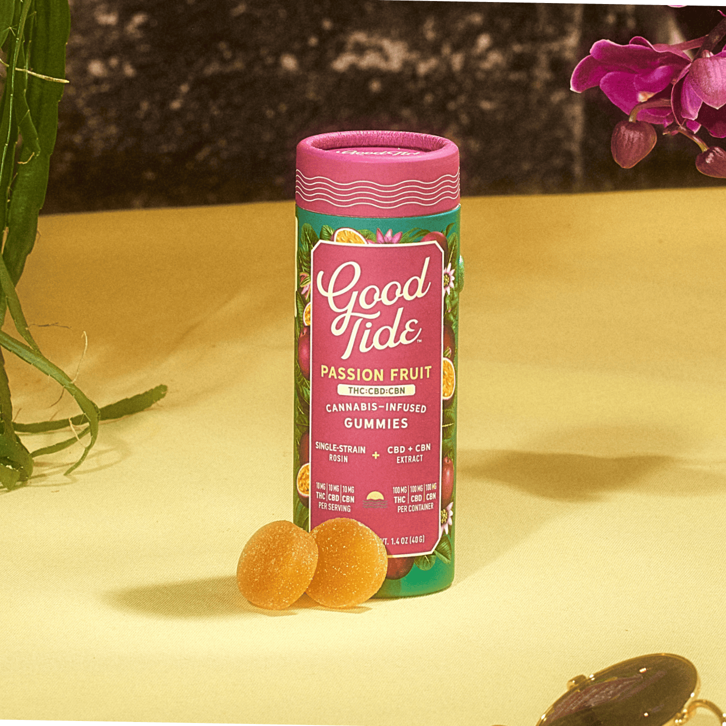 Good Tide - Passion Fruit 1:1:1 THC:CBD:CBN Indica - Gummies - 100mg