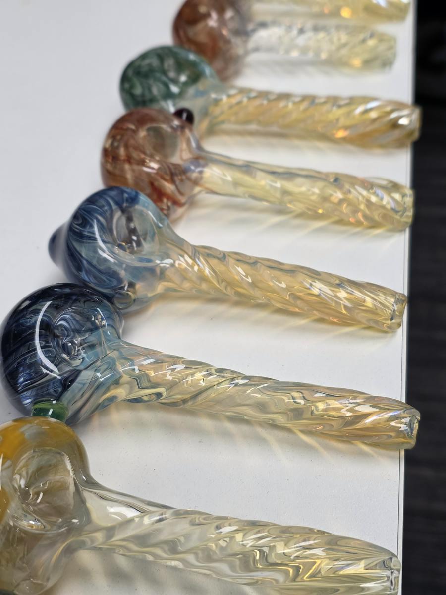 Three Trees - Glass Pipe - Hand Crafted Wrap And Rake Spoon