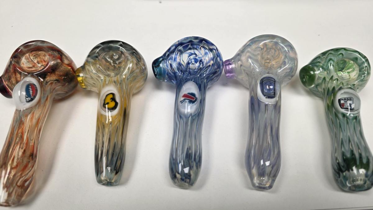 Glass Pipe Hand Crafted Logo Millie Spoon