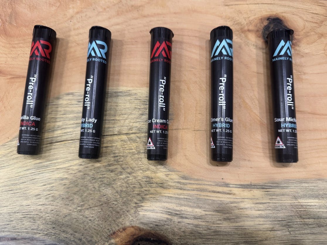 Ice Cream Cake | 1g Hybrid Indica King Cone Preroll | Mainely Rooted