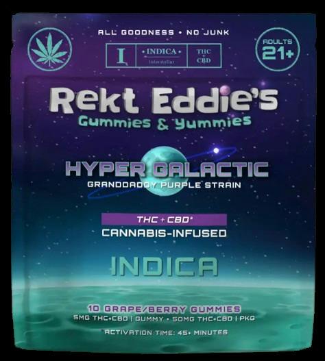 Rekt Eddie's Indica Gummies 5mg - Hyper Galactic Grape Berry - 10ct