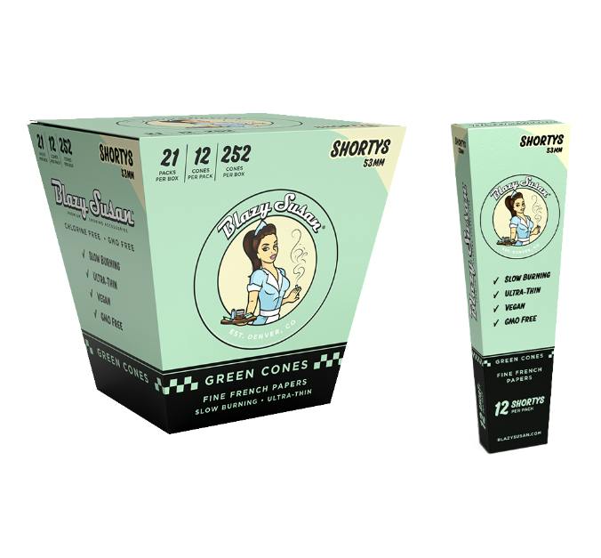 Green Paper Cones - Shorty 53mm - 12pk at MN THC Co - Dundas