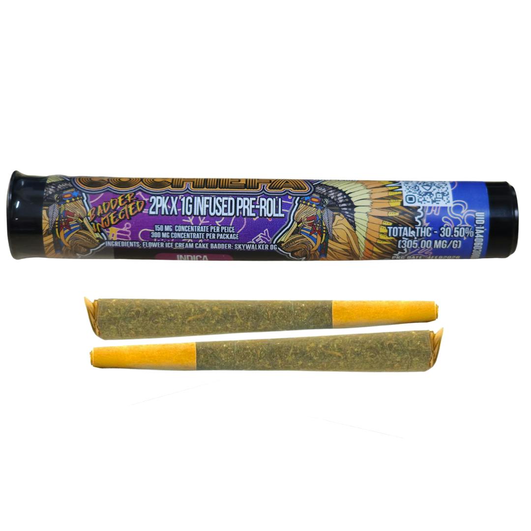 Indica Cochiefa — Indica Cochiefa badder infused pre-roll 2 pack - 2 g