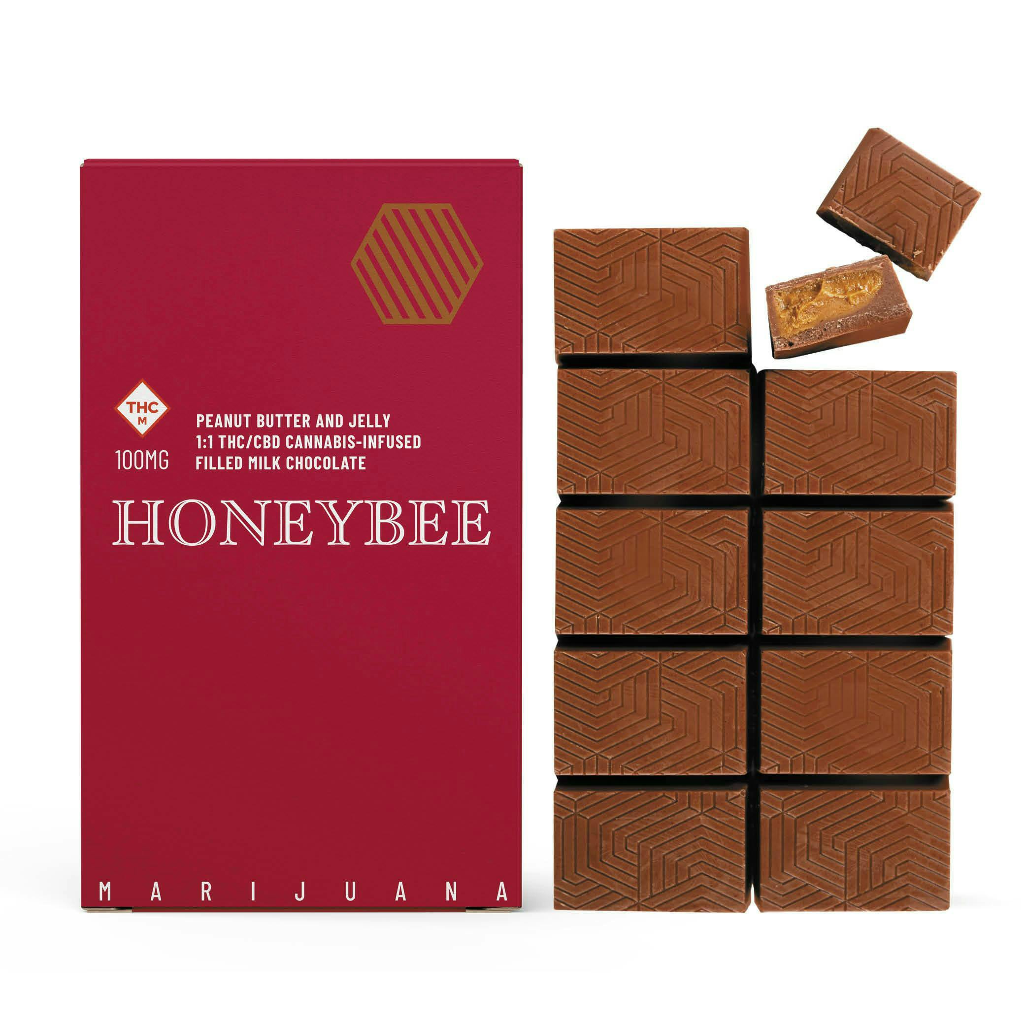 Peanut Butter and Jelly Filled | 1:1 THC:CBD | Milk Chocolate Bar