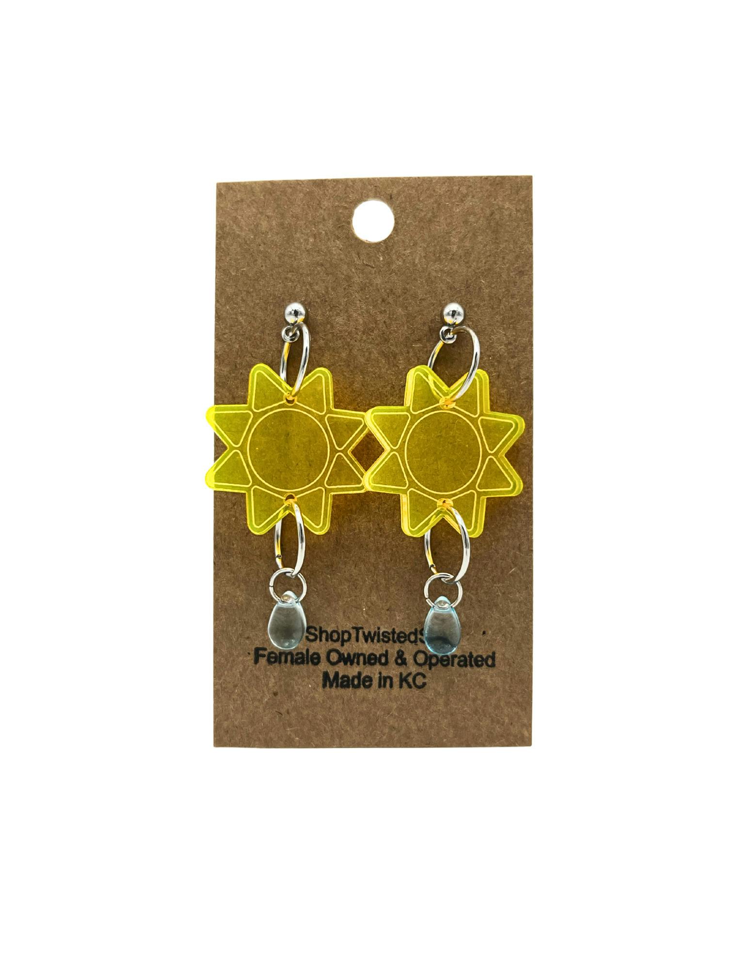 TWISTED SIS SUN DROP DANGLE EARRINGS