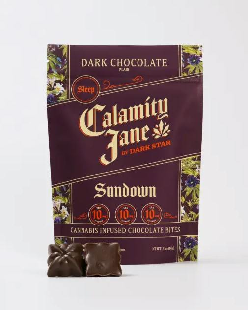 Calamity Jane "Sundown" Dark Chocolate - 1:1:1 (THC:CBD:CBN) 10mg:10mg:10mg - 10pk