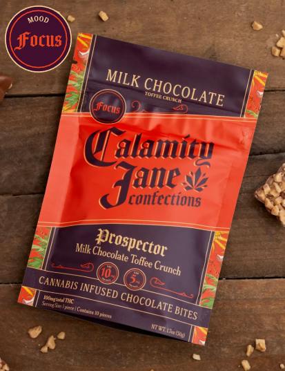 Calamity Jane "Prospector" Milk Chocolate Bites with Crunchy Toffee Pieces 2:1 (THC:CBG) 100mg - ...