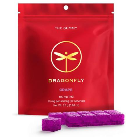 Dragonfly Grape Gummies 100mg 10pk