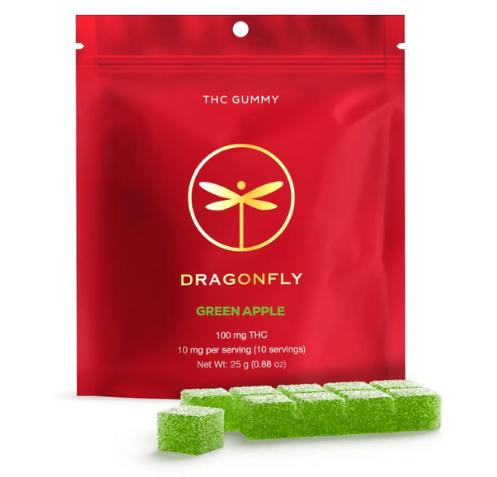 Dragonfly Green Apple Gummies 100mg 10pk