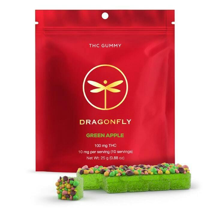 Dragonfly Green Apple Clusters Gummies 100mg 10pk