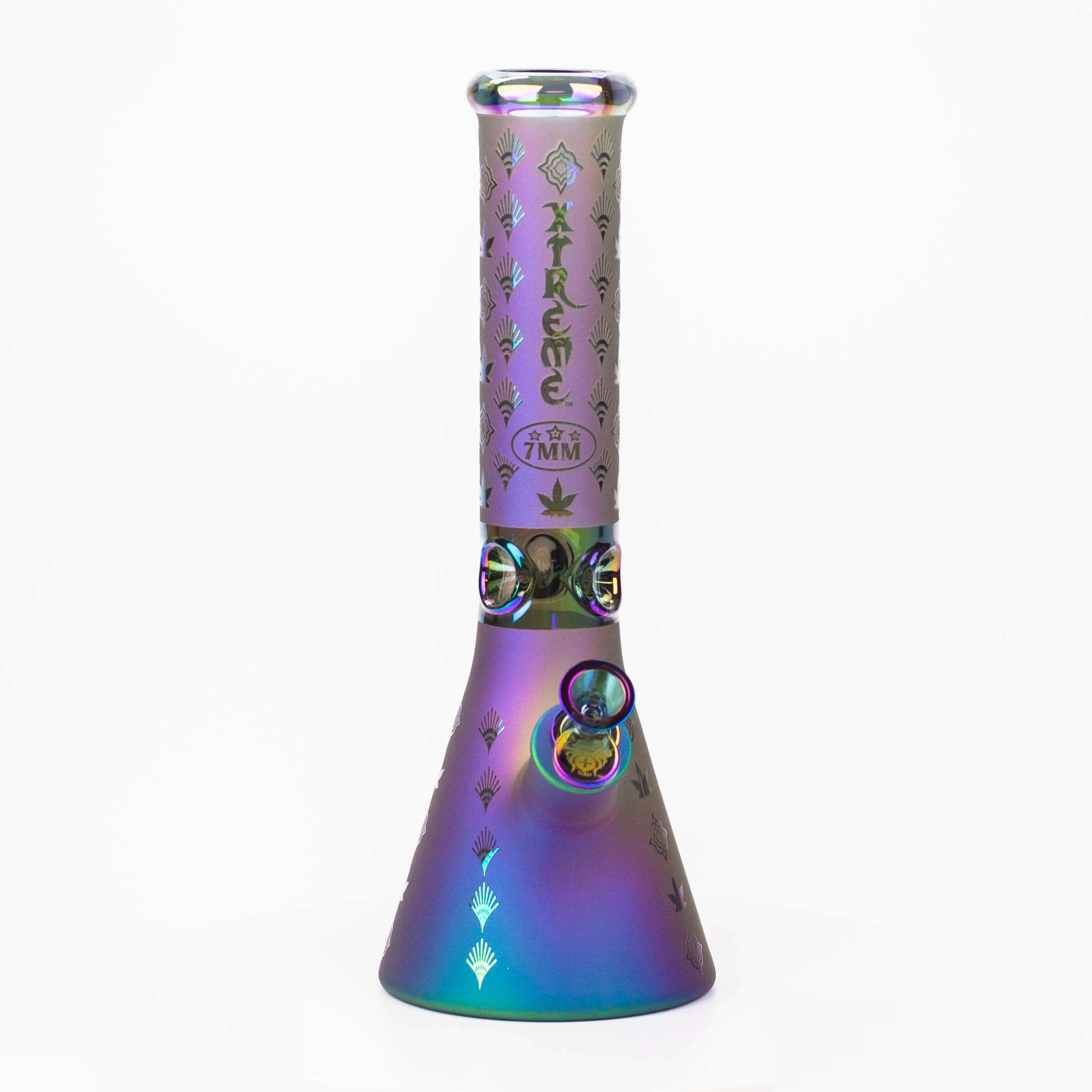 13" XTREME Glass / 7 mm / Sandblast Electroplated Glass beaker Bong
