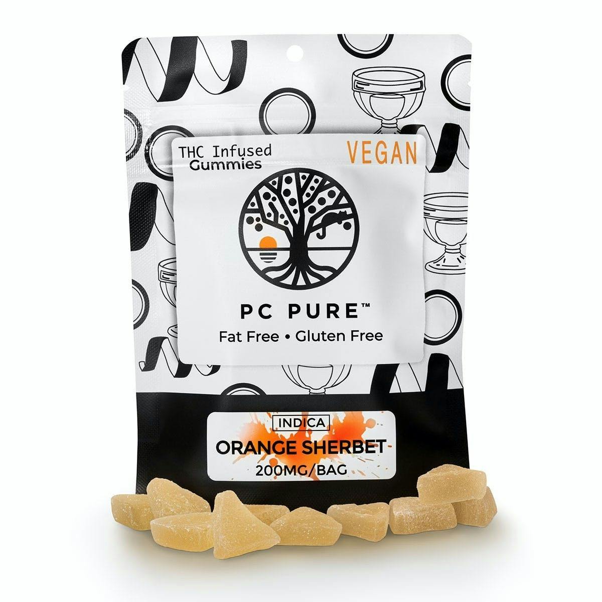 PC Pure - Orange Sherbet Gummies 200mg (3/$11)