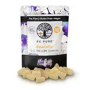 PC Pure - Blackberry Vanilla Fig 1:1 Gummies CBN:THC 200mg (2/$18)