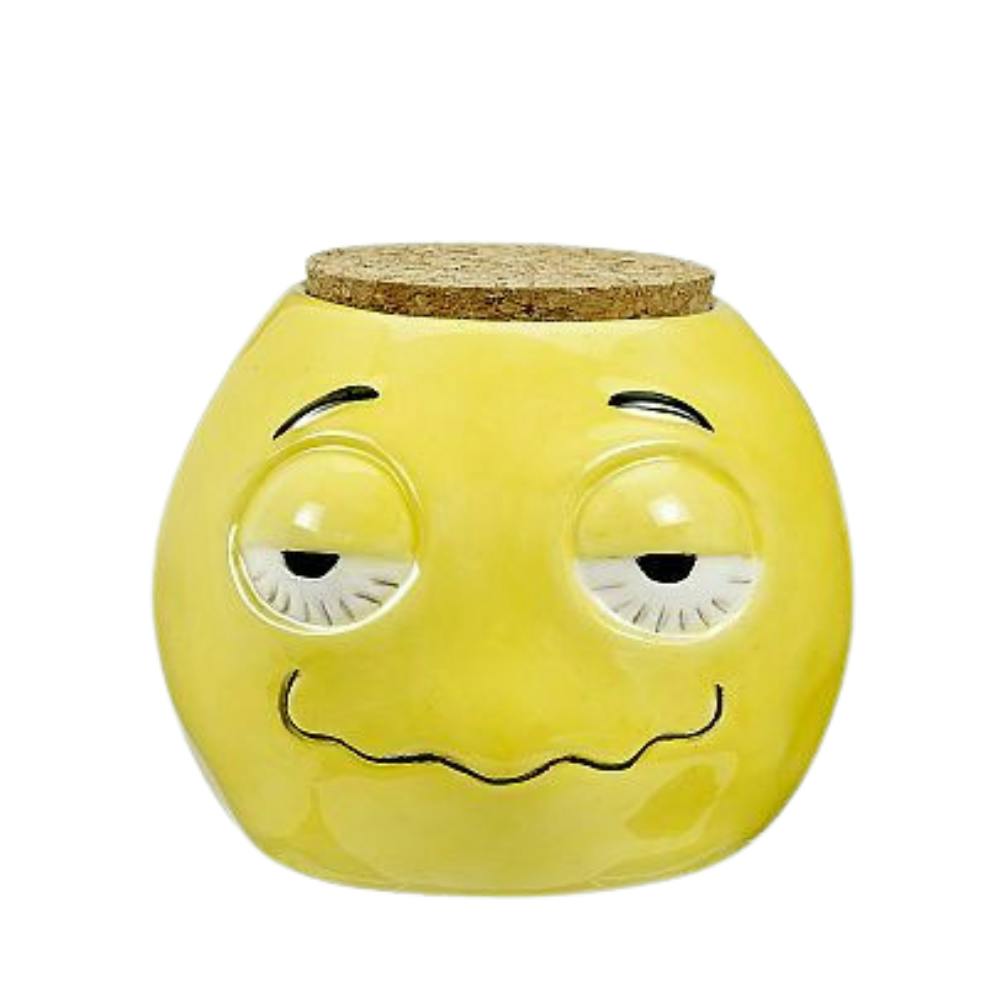 Ceramic Stash Jar - Stoned Emoji