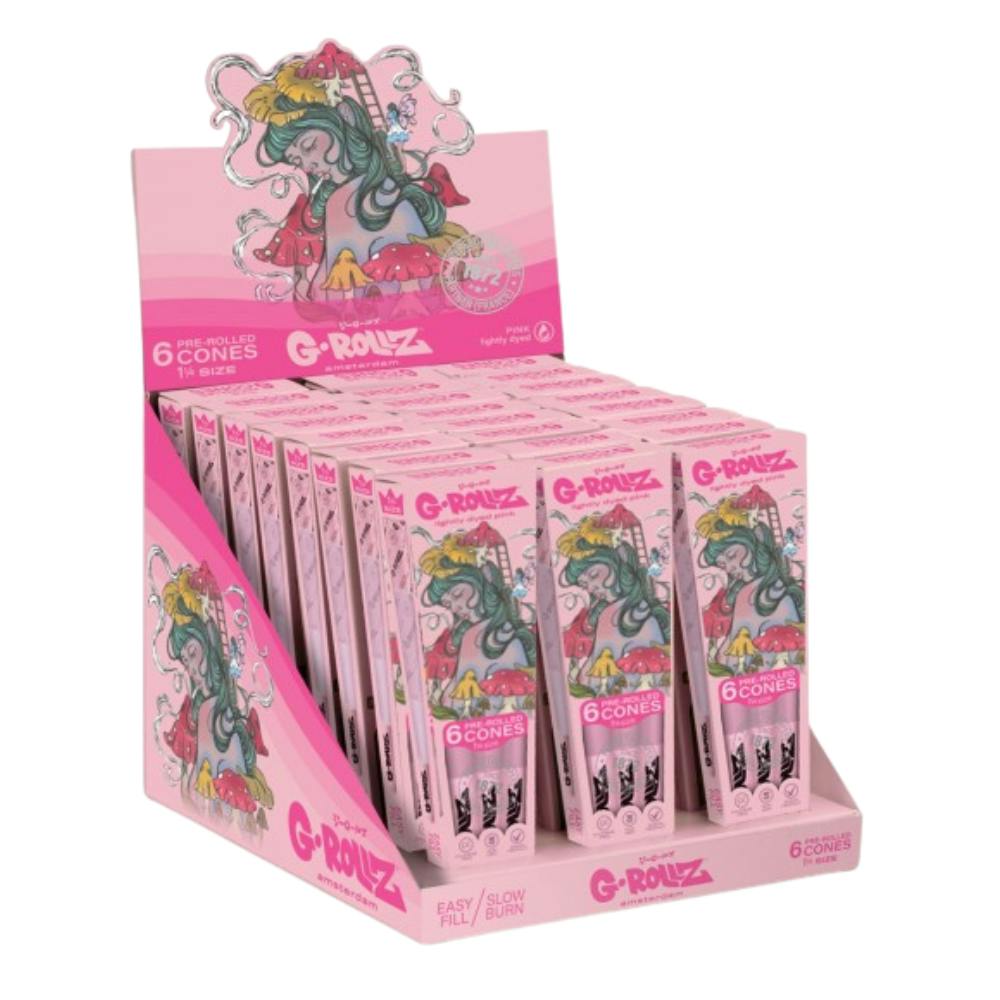 Hemp Cones - 11/4" - 6pk - Shroomie - Pink