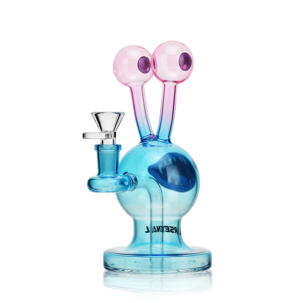 Alien Grin Glass Bong - 7.5" - Pink