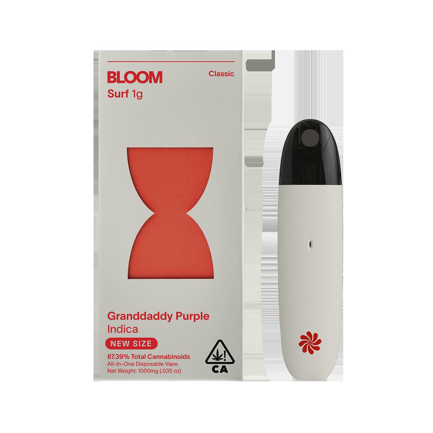 Bloom Classic Surf Granddaddy Purple Disposable Cartridge 1g (REC)
