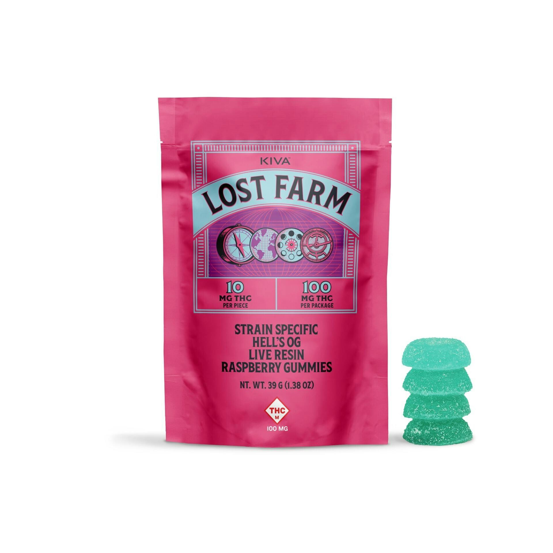 Raspberry | Hell's OG Live Resin Gummies | 100mg (10pcs)