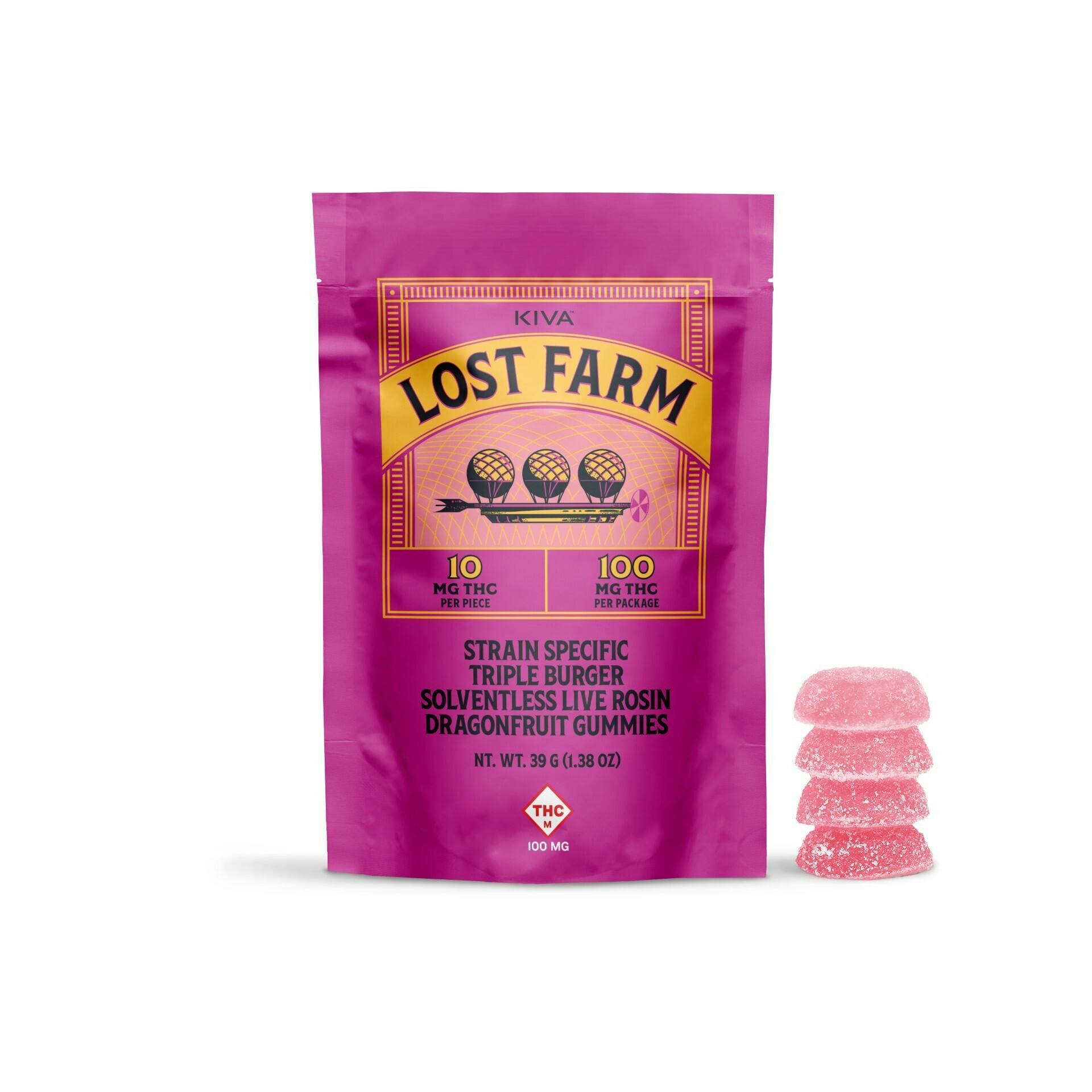 Dragonfruit | Triple Burger Live Rosin Gummies | 100mg (10pcs)