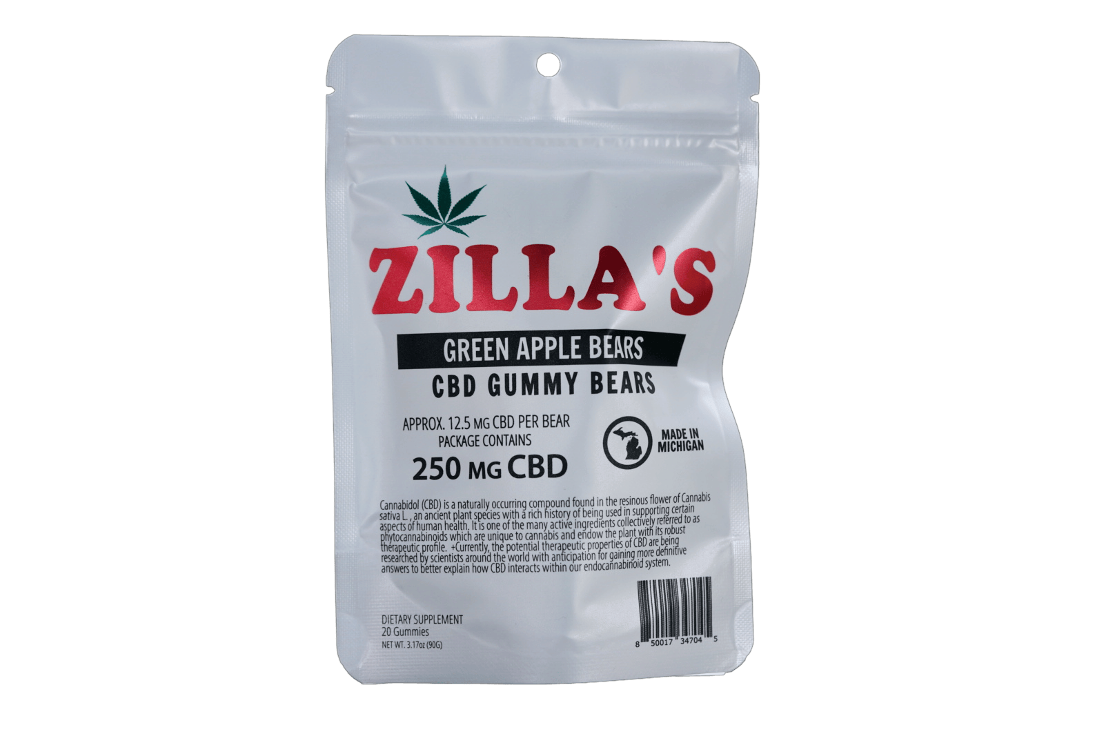 Green Apple 250mg CBD Gummy Bears
