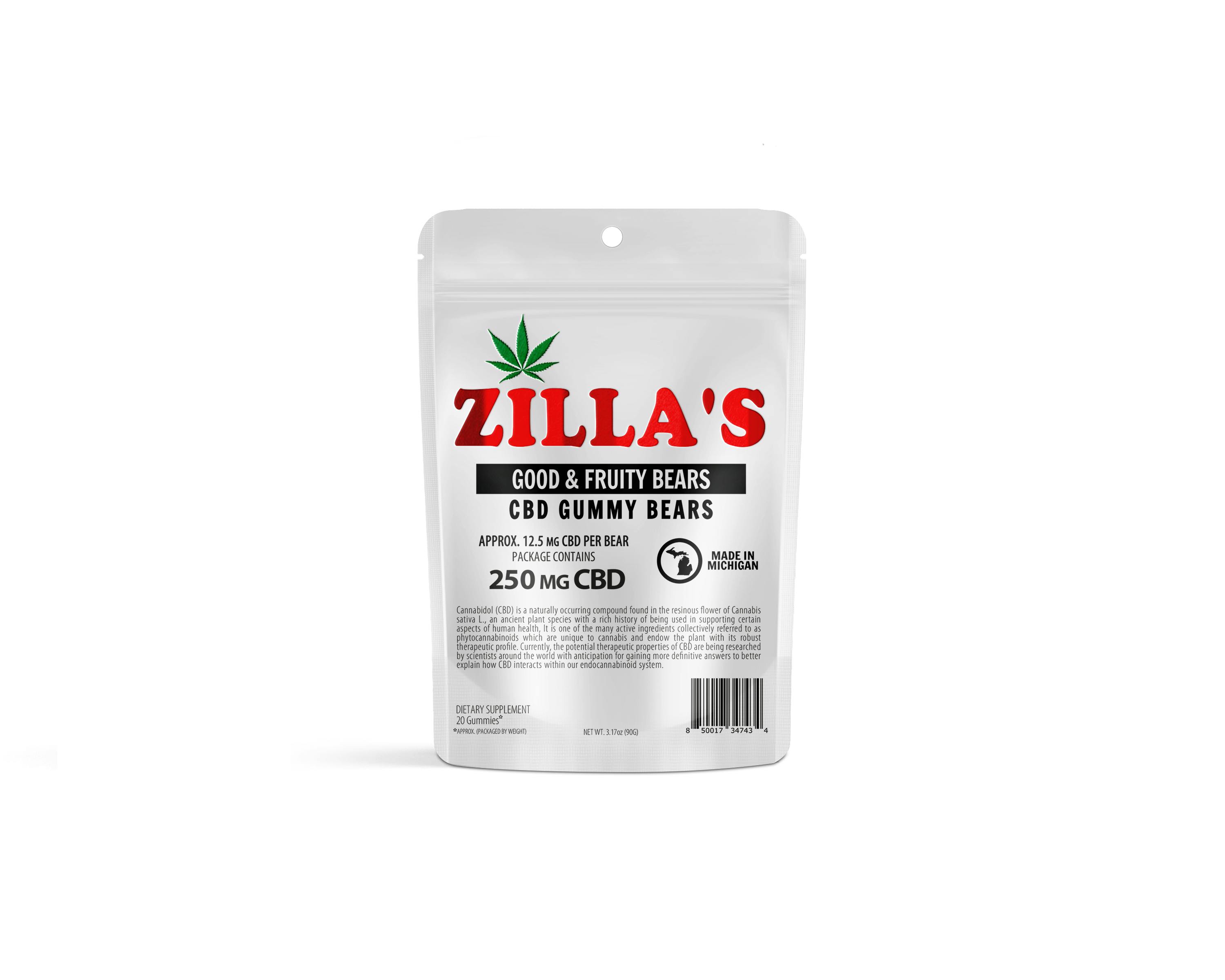 Good & Fruity 250mg CBD Gummy Bears | Zillas