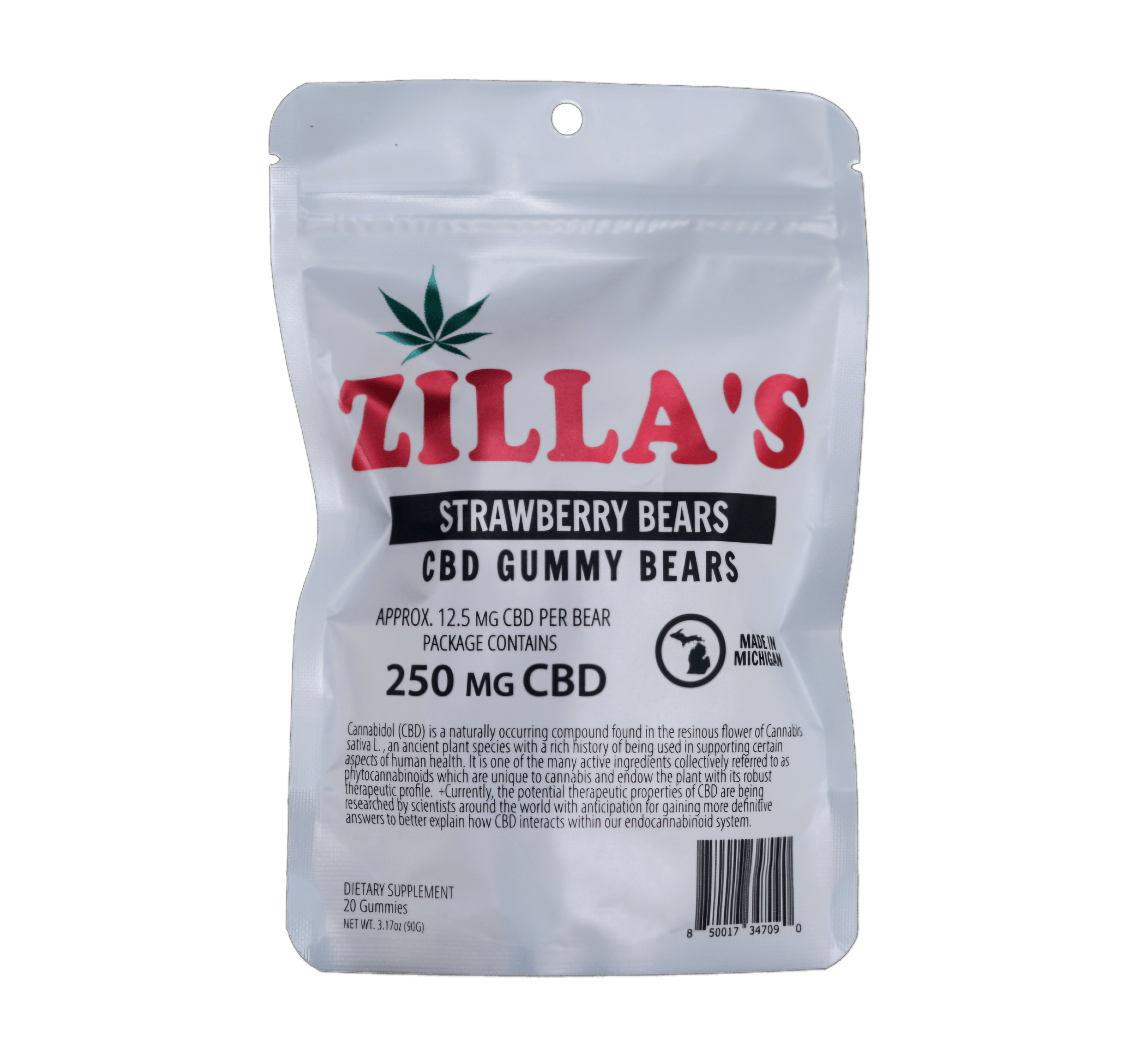 Strawberry 250mg CBD Gummy Bears