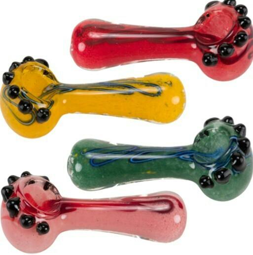 4" Frit & Multi Marbles Glass Pipe