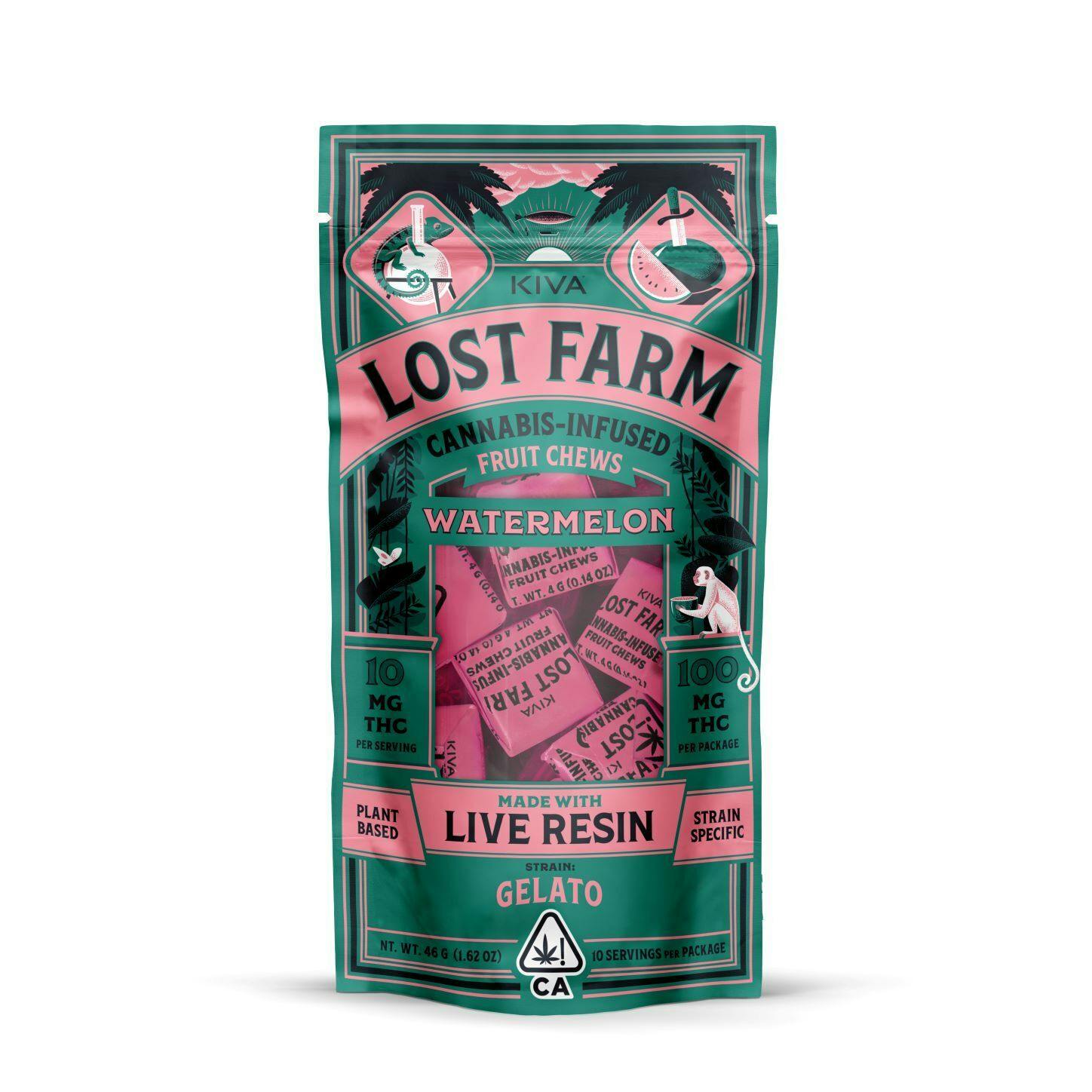 Watermelon 'Gelato' Live Resin Chews | 100mg | 10ct | 10mg/ea
