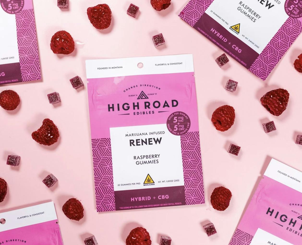 1:1 Raspberry Renew Gummies, 100mg 20-pack