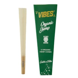VIBES: ORGANIC HEMP KING SIZE CONES 3 PACK