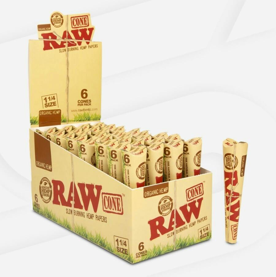 RAW: 1 1/4" ORGANIC CONES 6 PACK