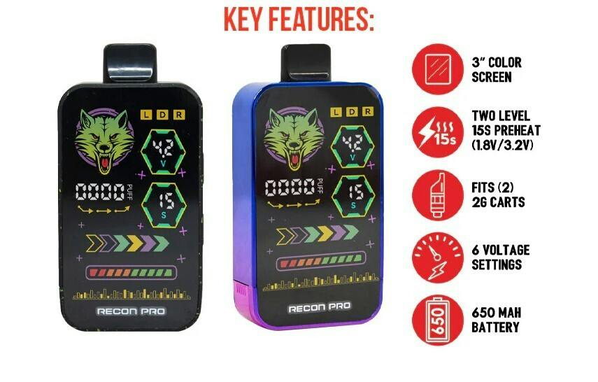 WULF: RECON PRO 4G DOUBLE CARTRIDGE 510 THREAD BATTERY