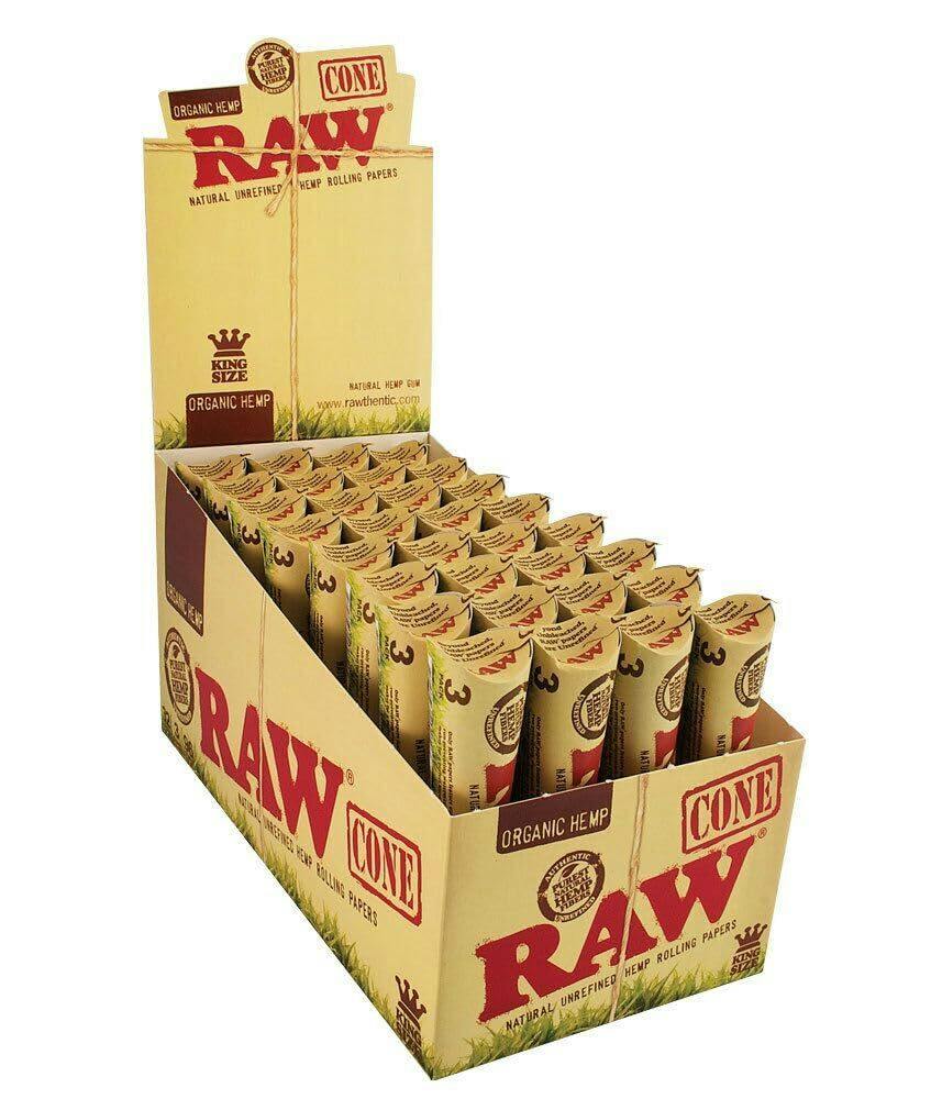 RAW: ORGANIC HEMP KING SIZE CONES 3 PACK