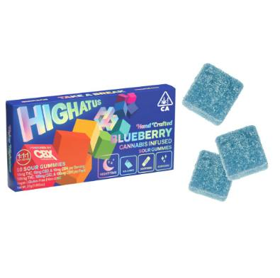 HIGHATUS: BLUEBERRY 1:1:1 THC/CBN/CBD GUMMY INDICA 100MG 10 PACK