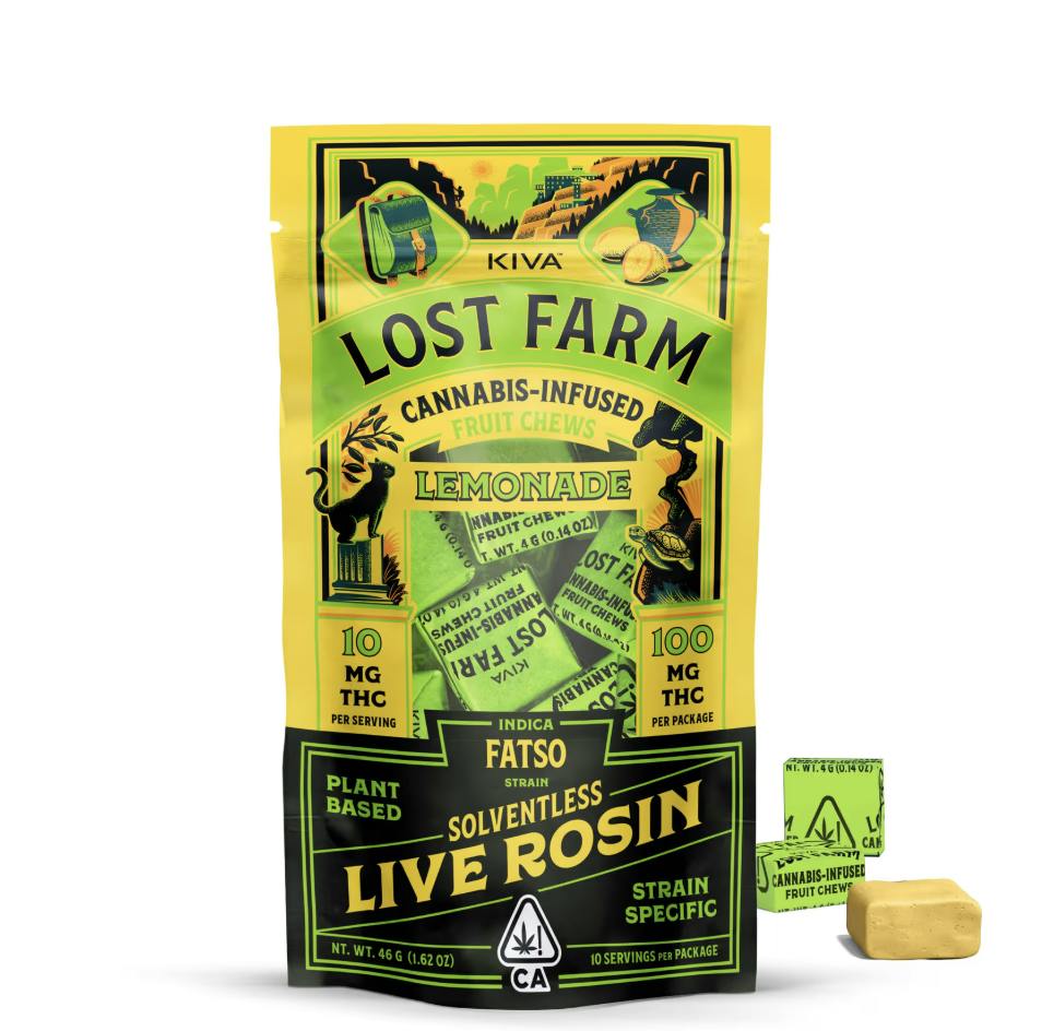 LOST FARMS: LEMONADE FATSO LIVE ROSIN CHEW INDICA 100MG 10 PACK