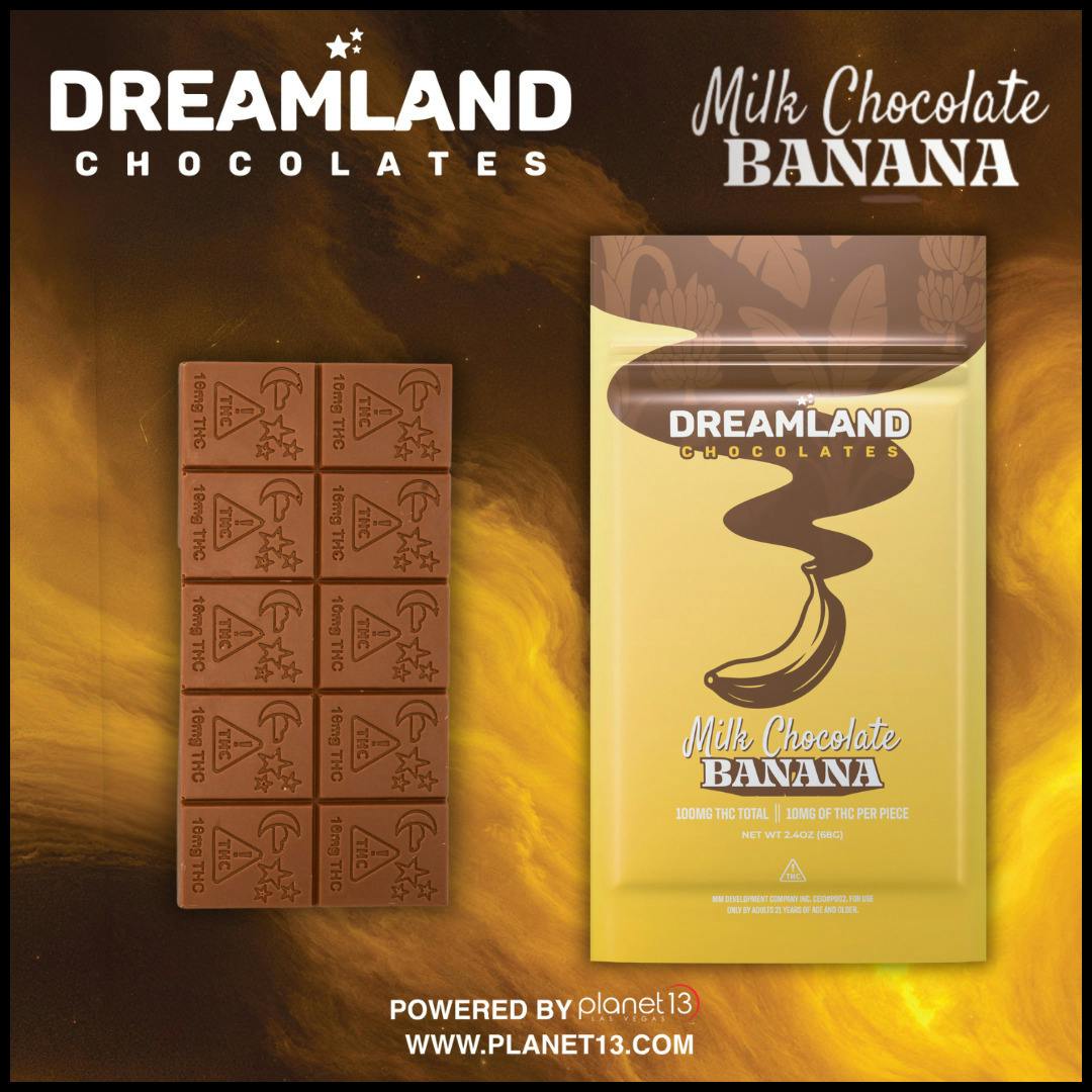 Dreamland Milk Chocolate Banana 100mg Bar