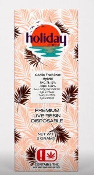 Holiday Vape 2g Live Resin Gorilla Fruit Snax