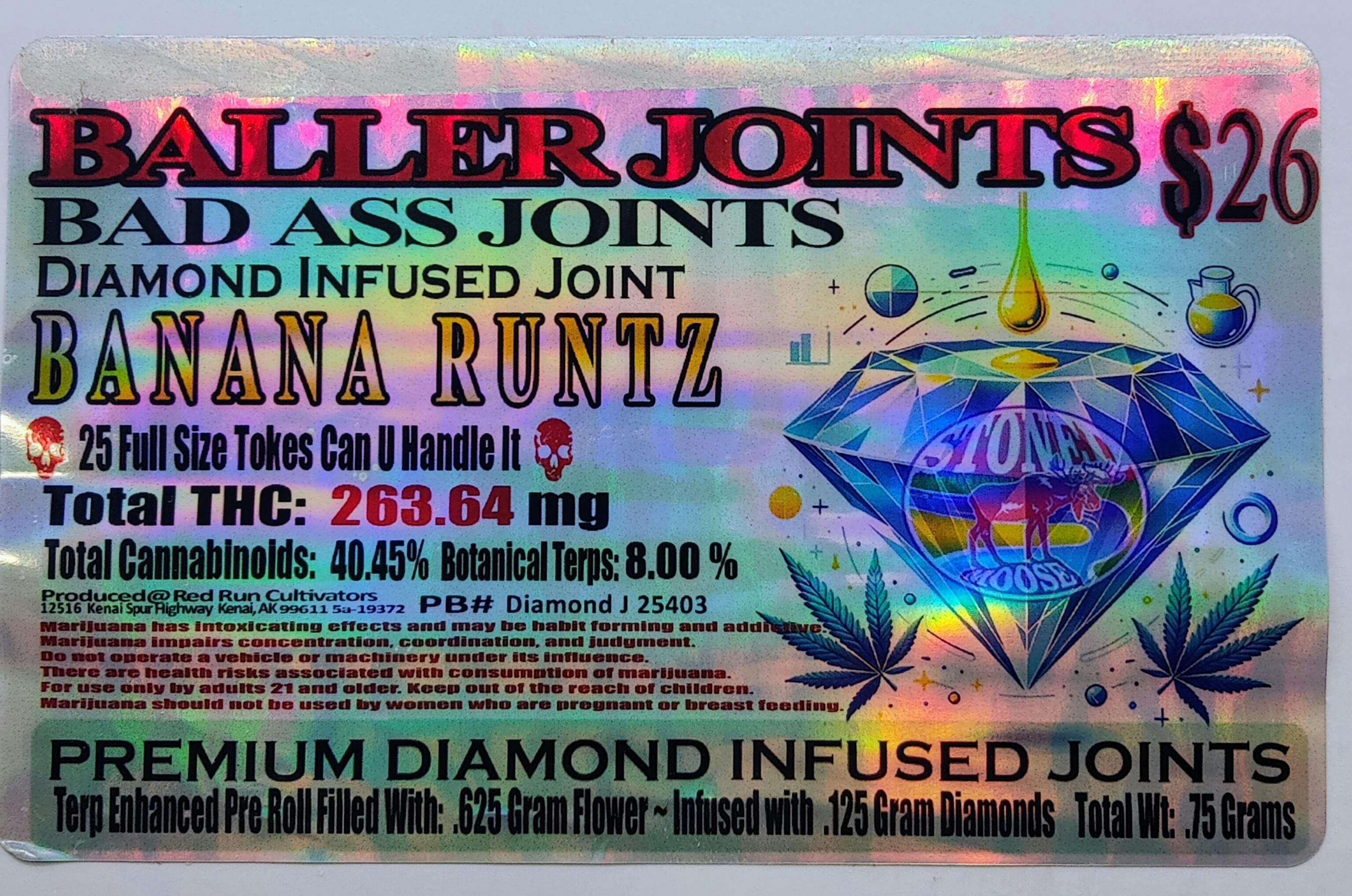 Banana Runtz .75g Diamond Pre Roll cannabis product
