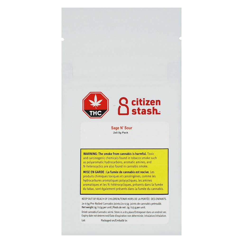 Citizen Stash - Sage N'Sour Pre-Roll Sativa - 2x0.5g