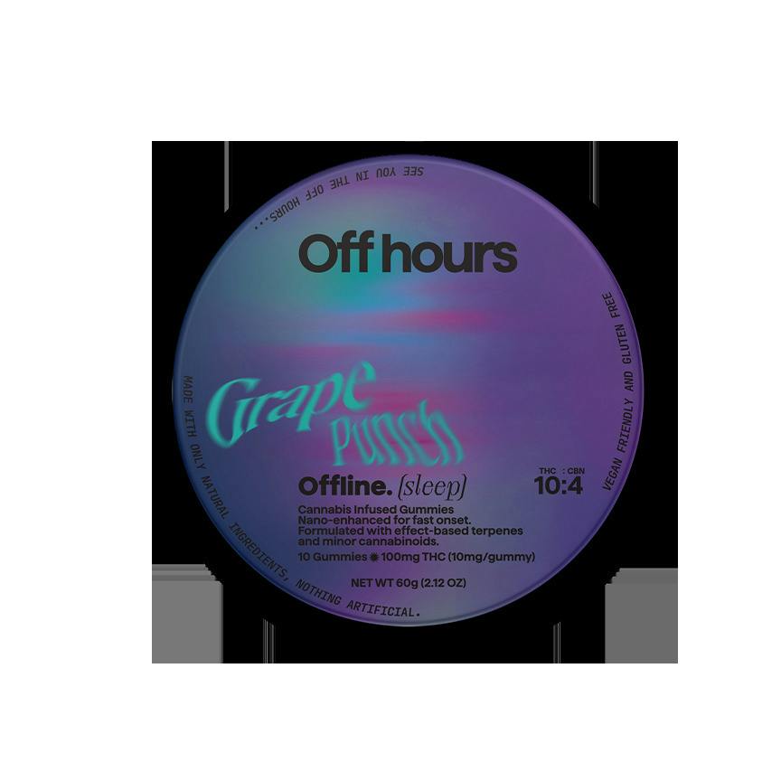Off Hours | Offline | Grape Punch | 10mg Gummies | 10pk