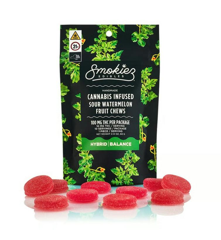 Smokiez Edibles | Sour Watermelon | 10mg Fruit Chews | 10pk