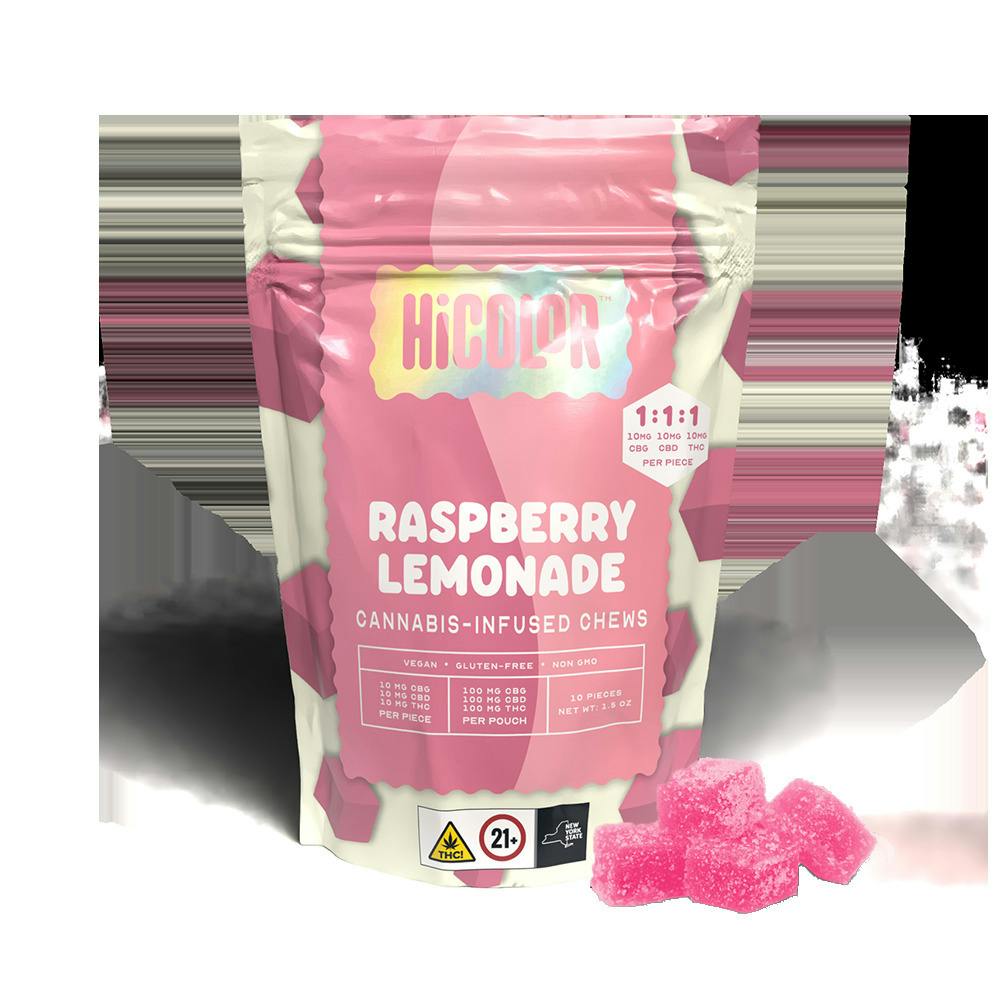 HiColor | Raspberry Lemonade | 10mg Infused Chews | 10pk at Just Breathe Finger Lakes