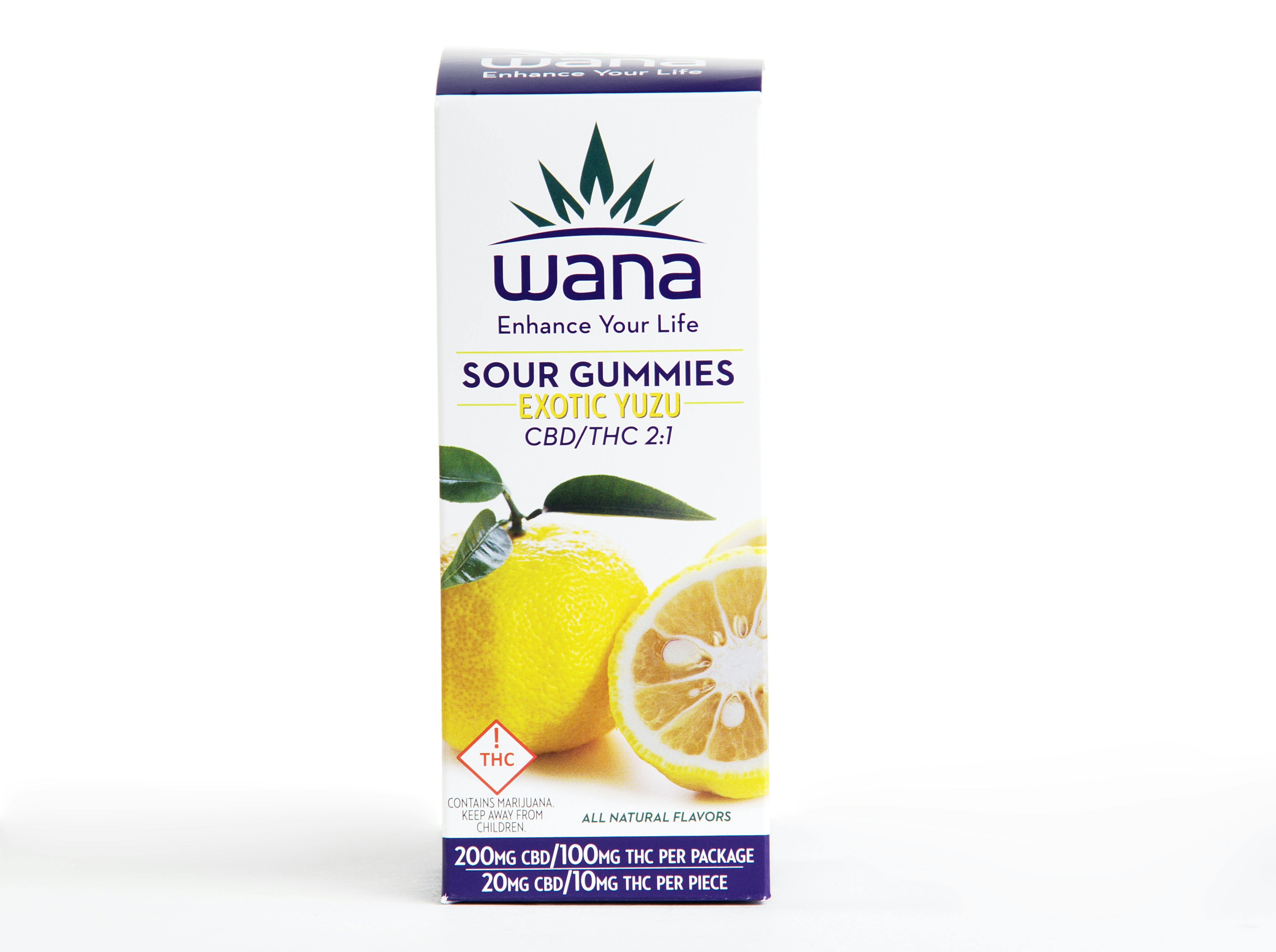 Wana Sour Gummies: Exotic Yuzu 2:1 CBD/THC