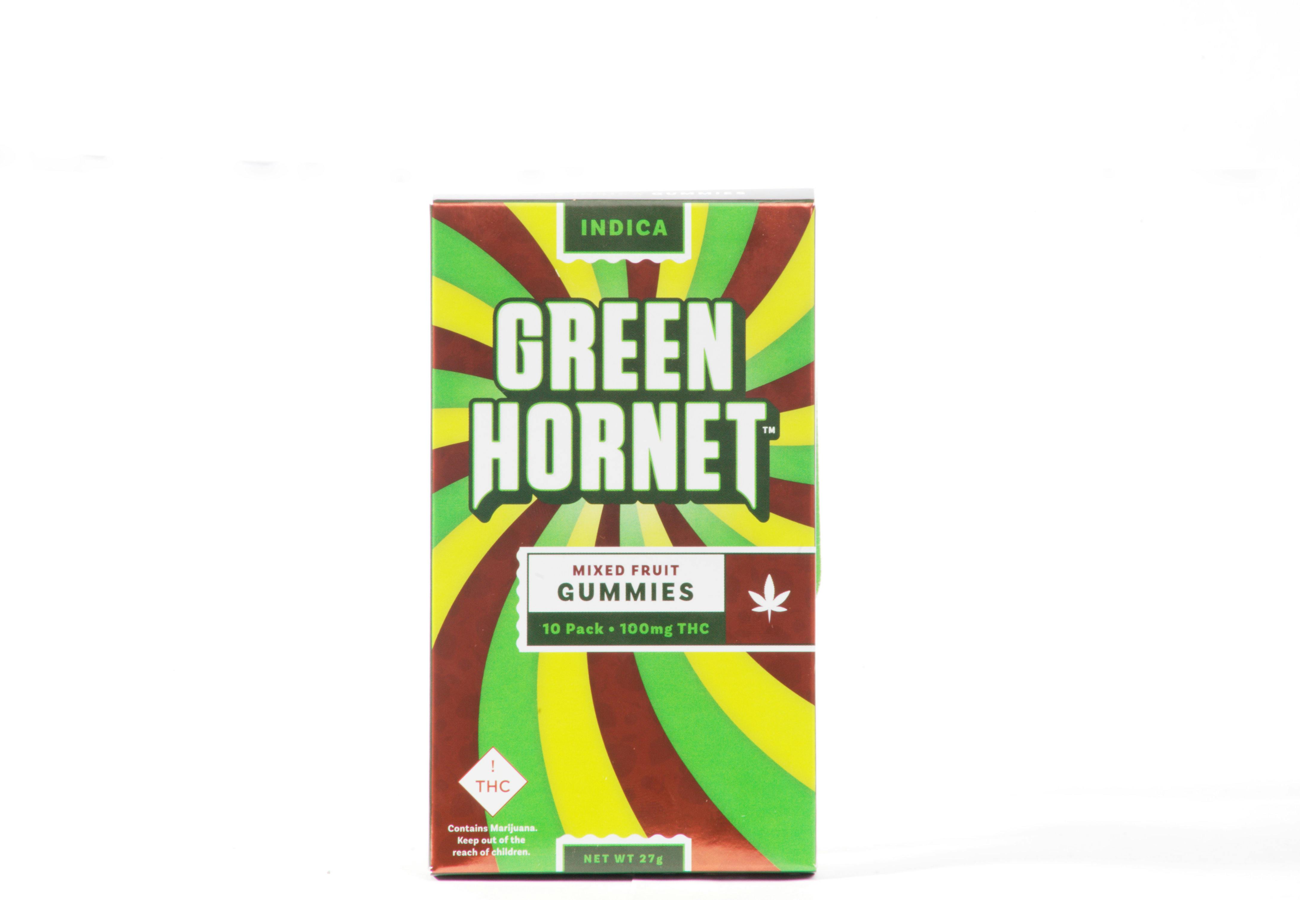 Green Hornet Indica Gummies - Mixed Fruit - 100 MG