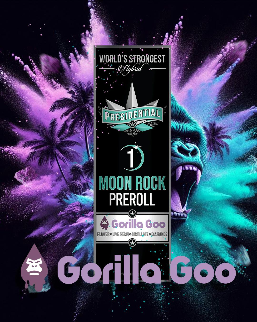 Presidential Gorilla Goo (H) Moon Rock Infused Pre-Roll