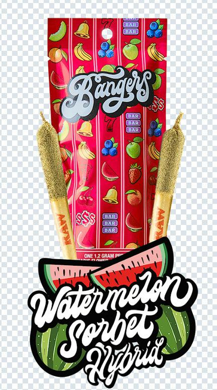 Bangers Watermelon Sorbet (H) Infused Pre-Roll Multipack 0.6g 2pk