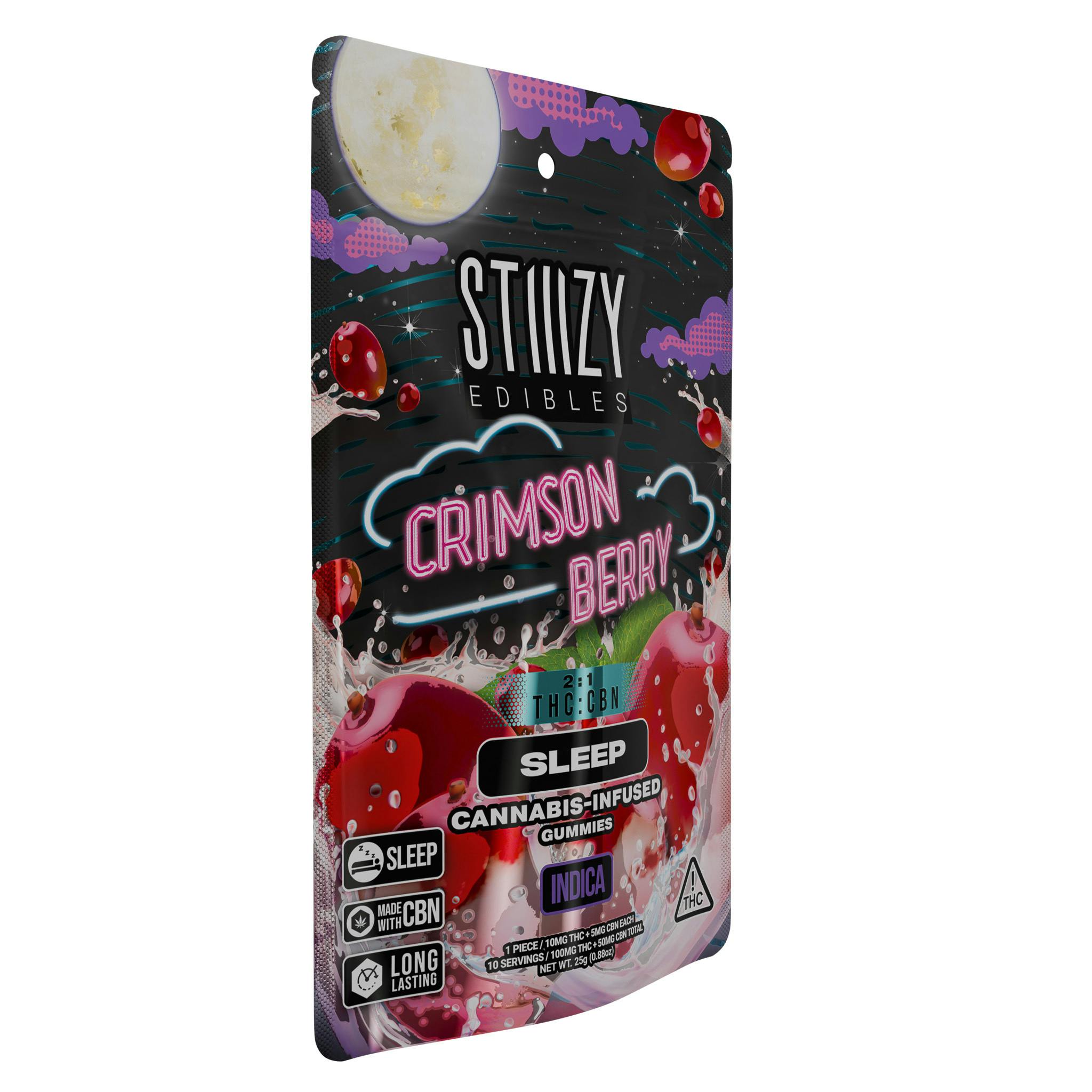 STIIIZY Crimson Berry 2:1 THC:CBN Gummies 10mg 10pk