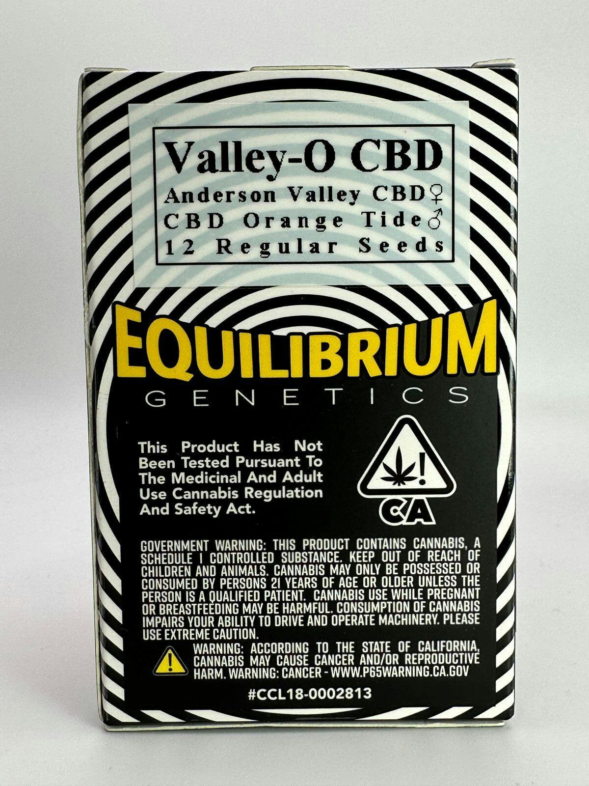 SALE Equilibrium Valley-O CBD Regular Seeds 12pk ND